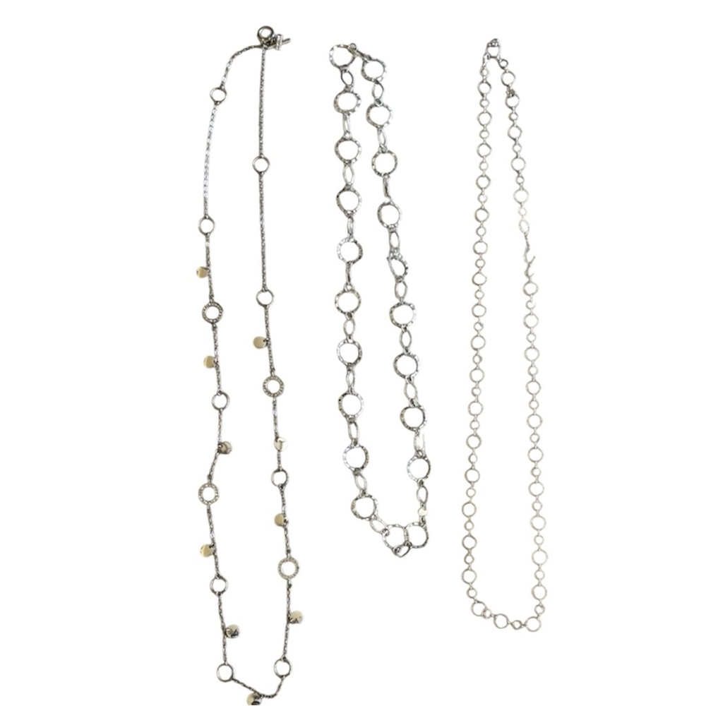 Three Silver Plated Necklaces Costume Jewelry